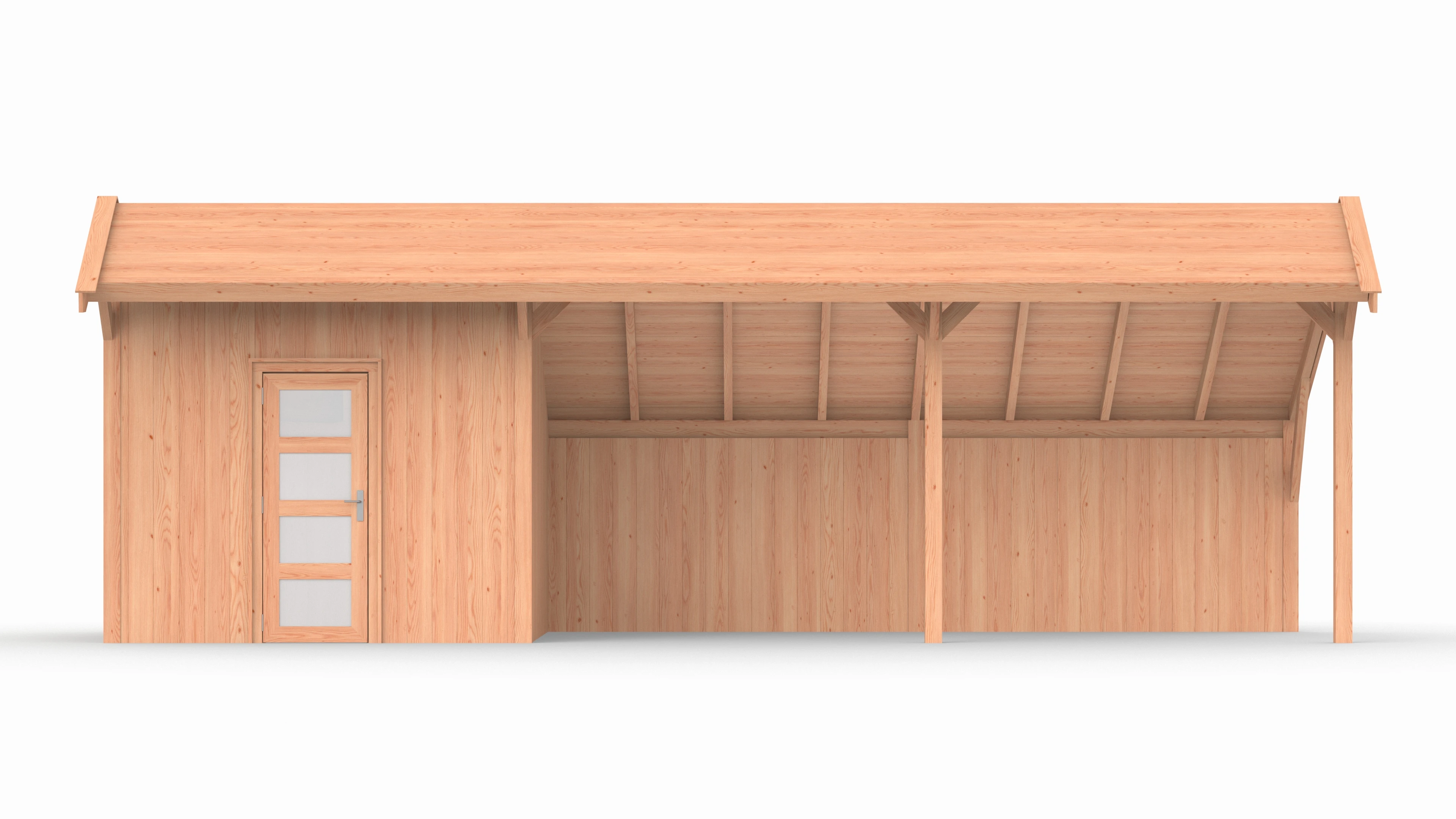 Douglas kapschuur, 900 x 300, met schuur en achterwand, Westwood Comfort - Afbeelding 4